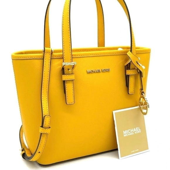 Michael Kors Xsmall Top Zip Tote Crossbody Bag Jasmine Yellow - Picture 2 of 8